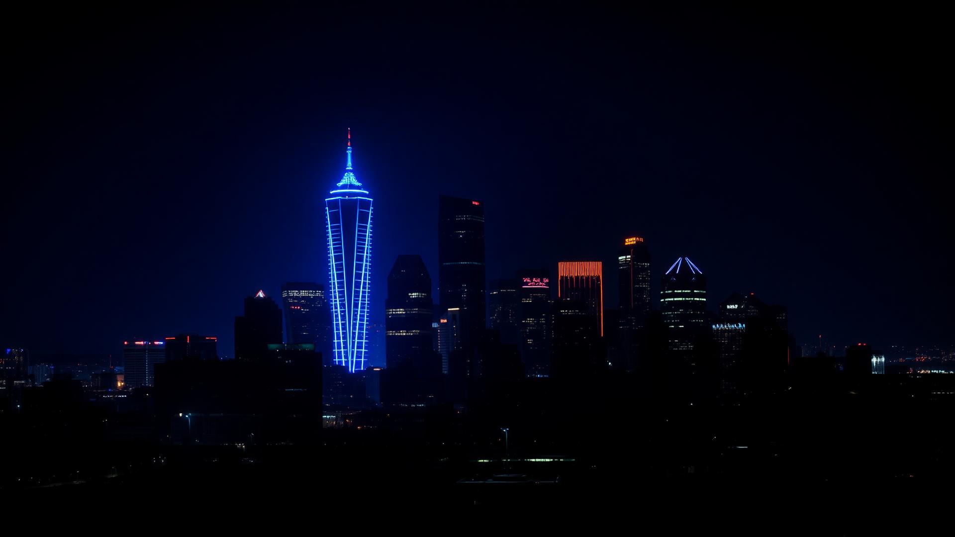 Dallas skyline at night